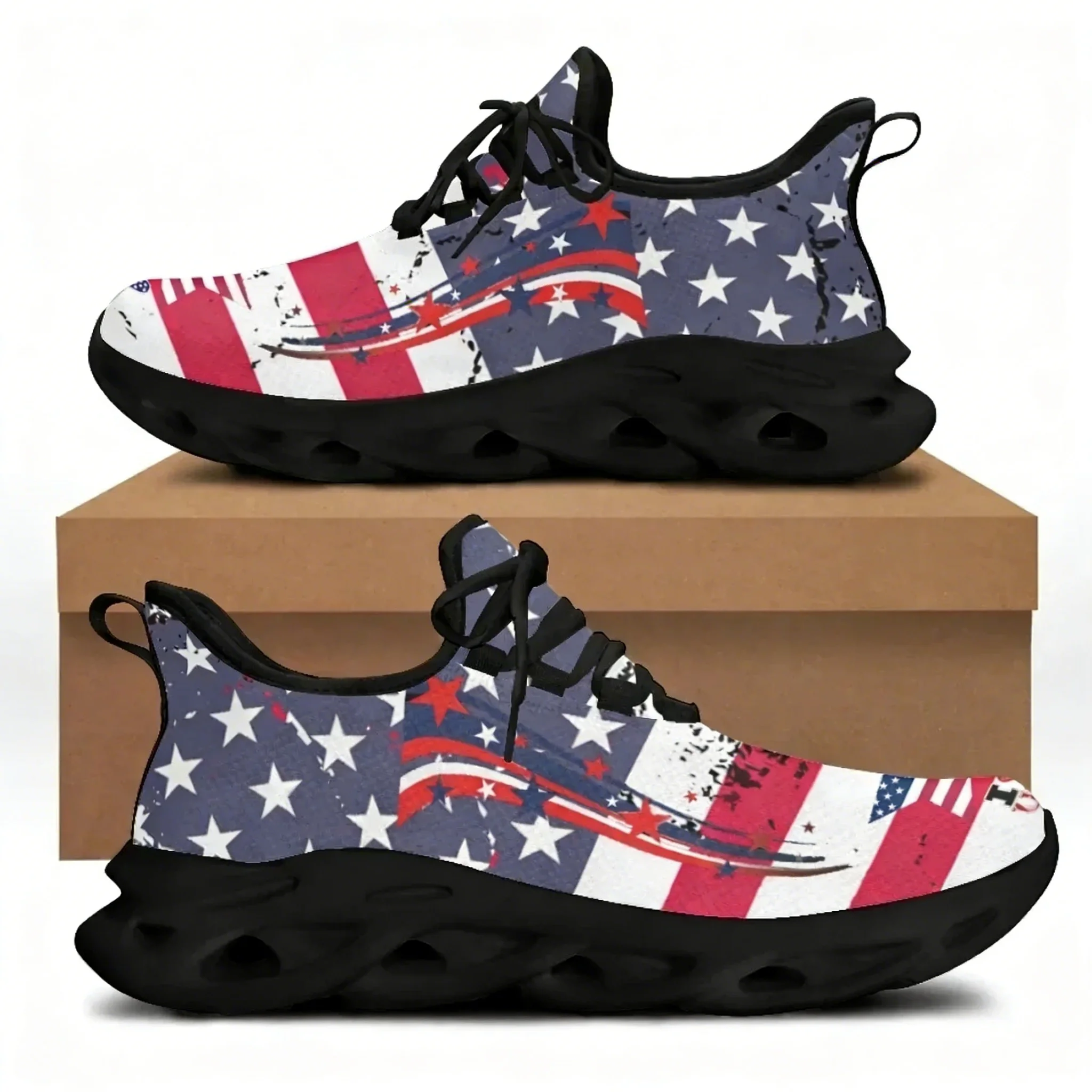 Men'S Shoes Liberty - 7.4 حذاء مسطح للنساء بطبعة العلم